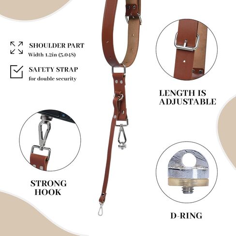 One Single Camera Crossbody Leather Strap Harness For Professional Photographers With Quick Release Gear DSLR/SLR in Saudi Arabia