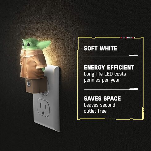 ستار وورز مفتاح حائط الطفل، يعمل بالبطارية، ضوء ليلي، لاسلكي، بيبي يودا، مندالوري، تشغيل/إيقاف، مفتاح إضاءة LED، مثالي لغرف النوم والحمامات وغرفة الأطفال وغرفة الألعاب والمزيد، 53291 in Kuwait