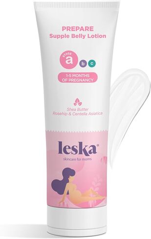 Leska Maternity Lotion & Oil | STAGE A: PREPARE & SOOTHE Supple Belly Lotion & Happy Belly Oil (Pregnancy Months 1-5) | Part of a Complete 3-Stage Pregnancy Skincare System | New Mom Gifts (4-4.22oz) in Saudi Arabia