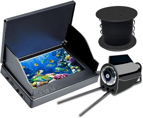 Underwater Fishing Camera Kit, 4.3 Inch IPS Monitor Portable Fish Finder with Infrared Night Vision Light for Ice Lake, Boat, Sea, Kayak, Fishing in Saudi Arabia
