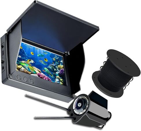 Underwater Fishing Camera Kit, 4.3 Inch IPS Monitor Portable Fish Finder with Infrared Night Vision Light for Ice Lake, Boat, Sea, Kayak, Fishing in Saudi Arabia