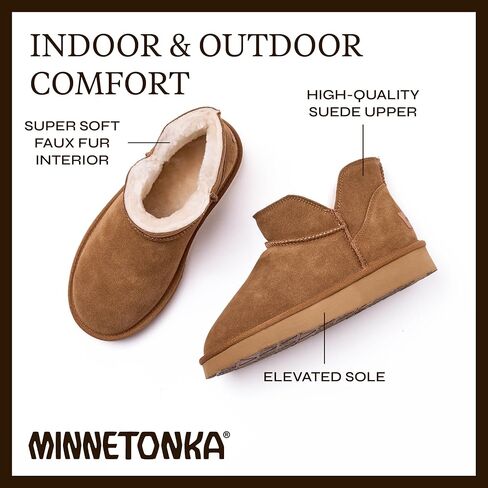 حذاء نسائي من Minnetonka للكاحل مصنوع من الجلد السويدي المقاوم للماء in Saudi Arabia