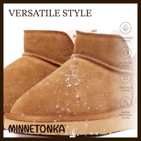 حذاء نسائي من Minnetonka للكاحل مصنوع من الجلد السويدي المقاوم للماء in Saudi Arabia