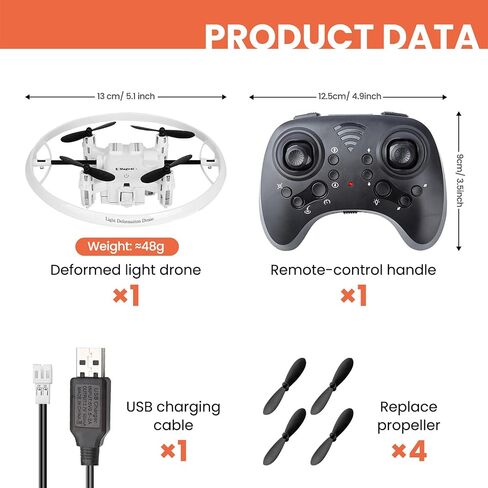 RC Drone for Kids, 360° Rotating LED Light–10 Dynamic Patterns, Beginners Indoor Small Helicopter Plane/Quadcopter, Boys and Girls Birthday and Xmas Gifts Toys in Saudi Arabia