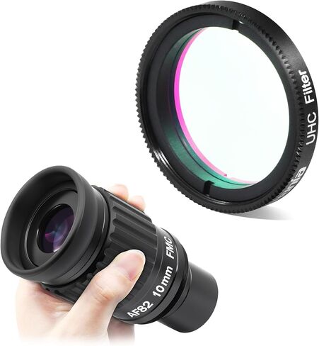 Astromania 1.25 Inch Ultra Wide Angle Eyepiece for Planetary and Deep Space 82 Degree 10mm UWA Eyepiece - Bundle with - 1.25" UHC (Ultra High Contrast) Filter in Saudi Arabia