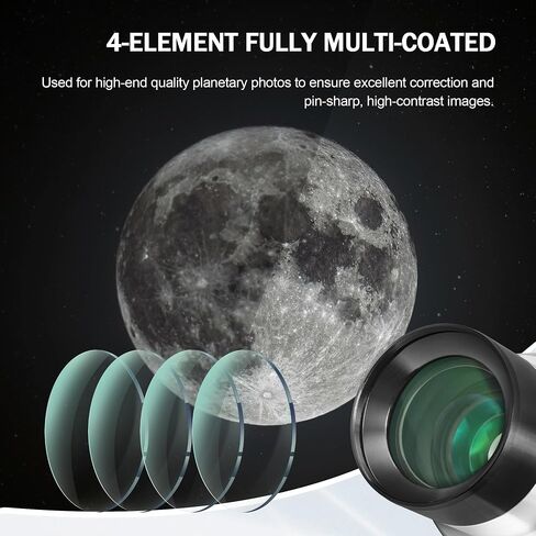 Astromania 2 Inches Ultra Wide Angle Eyepiece for Planetary and Deep Space, 82 Degree 32mm UWA Eyepiece - Bundle with - 2 Inch 4 Element Fully Multi-Coated Metal High Power Premium 2X Barlow Lens in Saudi Arabia