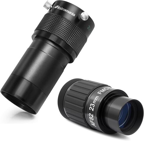 Astromania 2 Inches Ultra Wide Angle Eyepiece for Planetary and Deep Space, 82 Degree 23mm UWA Eyepiece - Bundle with - ED Barlow Lens 2X, 2 Inch Fully Multi-Coated Metal Barlow Lens in Saudi Arabia
