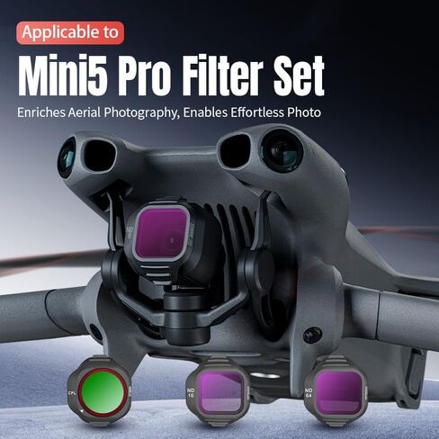 مجموعة مرشح/مرشح عدسة لـ DJI Mini 5 Pro، زجاج بصري عالي النفاذية للضوء، طلاء متعدد الطبقات مقاوم للماء ومقاوم للخدش والغبار (CPL) in Saudi Arabia