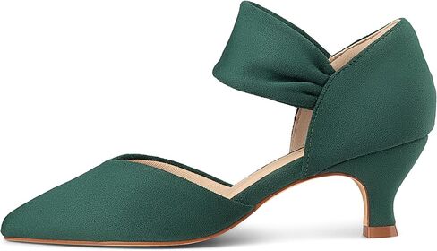 Women's Kitten Heels Pointed Closed Toe Ankle Strap Low Pumps Dress Shoes Slip On Pumps for Wedding Party Work in Saudi Arabia