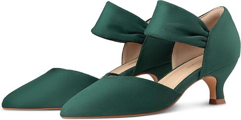 Women's Kitten Heels Pointed Closed Toe Ankle Strap Low Pumps Dress Shoes Slip On Pumps for Wedding Party Work in Saudi Arabia
