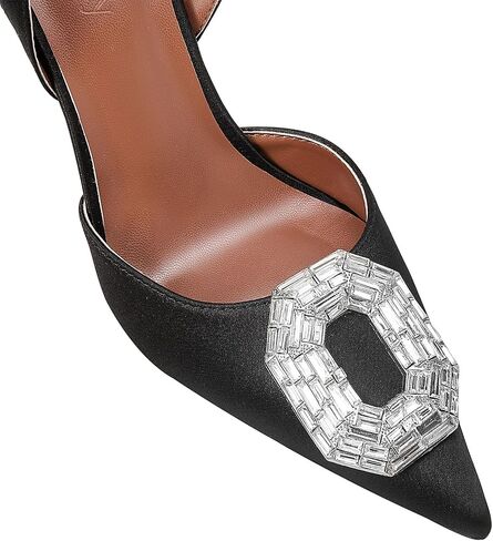 Vertundy المرأة حجر الراين Slingback مضخات أشار تو الساتان كريستال خنجر صندل كعب عالٍ حفل زفاف العروس مضخة فستان أحذية in Kuwait