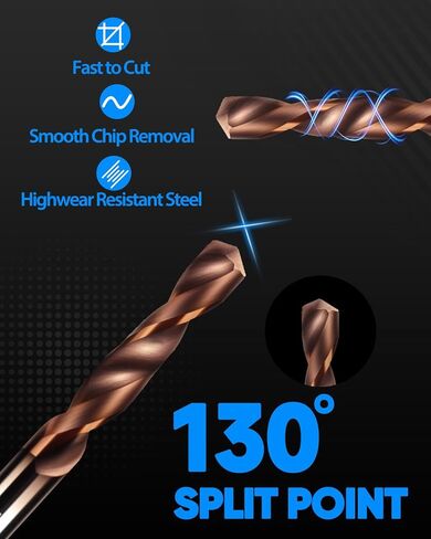 1/4" Solid Carbide Drill Bits for Stainless Steel Hardened Steel Cast Iron Alloy Copper, 2PCS in Saudi Arabia
