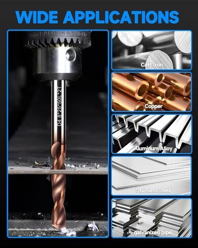 1/4" Solid Carbide Drill Bits for Stainless Steel Hardened Steel Cast Iron Alloy Copper, 2PCS in Saudi Arabia