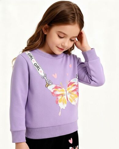 Toddler Girl Clothes 2Pcs Little Girls Outfits Long Sleeve Crewneck Shirt+Pants 12M-5T Kids Clothing in Saudi Arabia