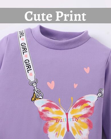 Toddler Girl Clothes 2Pcs Little Girls Outfits Long Sleeve Crewneck Shirt+Pants 12M-5T Kids Clothing in Saudi Arabia