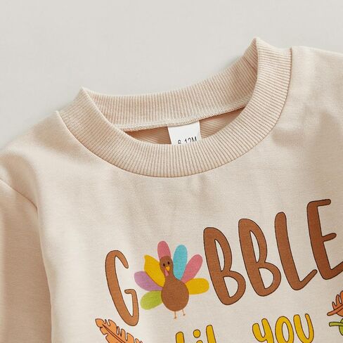 ملابس خريفية للفتيات الصغيرات لعيد الشكر، سترة Gobble Till You Wobble، مجموعة سراويل واسعة من تركيا in Saudi Arabia