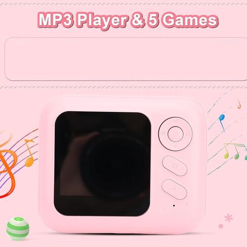 Yunseity Instant Print Camera, 48MP Pixels 2 Inch HD Screen Digital Zoom Portable Thermal Printing Camera, HD Sunlight Screen, Black and White Printing, Timer & Date Setting (Pink) in Kuwait