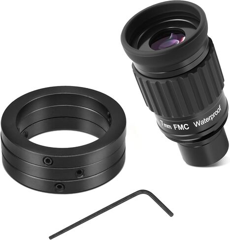 Astromania 1.25 Inch Ultra Wide Angle Eyepiece for Planetary and Deep Space 82 Degree 7mm UWA Eyepiece - Bundle with - 1.25 Inch Telescope Eyepiece Parfocal Rings Set of Three in Saudi Arabia