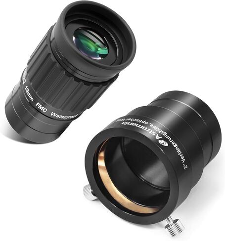 Astromania 2 Inches Ultra Wide Angle Eyepiece for Planetary and Deep Space, 82 Degree 19mm UWA Eyepiece - Bundle with - 2-Inch Telescope Eyepiece Extension Tube Adapter Optical Length 35mm in Saudi Arabia