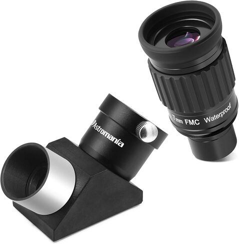 Astromania 1.25 Inch Ultra Wide Angle Eyepiece for Planetary and Deep Space 82 Degree 7mm UWA Eyepiece - Bundle with - 1.25 Inch Telescope Diagonal with Amici Erecting Prism in Saudi Arabia