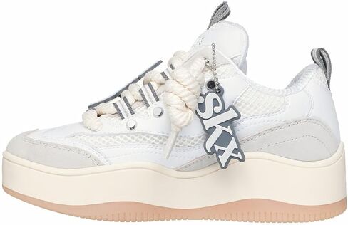 حذاء Skechers Woman D'Lites XL - Wave Crest Sneaker Shoe 185320 اللون أبيض/أزرق/رمادي مقاس أمريكي 7 in Kuwait