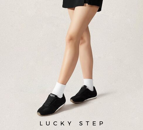 أحذية رياضية نسائية عصرية من LUCKY STEP ونعل رفيع وخفيفة الوزن وخفيفة الوزن أحذية رياضية كاجوال برباط أحذية تنس للمشي in Kuwait