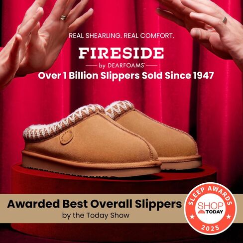 شبشب Dearfoams النسائي من Fireside Greta Australia Shearling حذاء منزلي للاستخدام الداخلي/الخارجي in Saudi Arabia