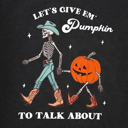 Halloween Shirt Toddler Baby Boy Girl Western Pumpkin Skeleton T-Shirt Kids Spooky Season Creep Skull Tee Tops in Saudi Arabia