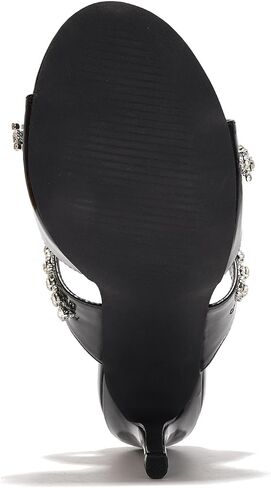 Cape Robbin Women's Rhinestone Mule Heels - Sparkly Slip On Stiletto Heeled Sandals - 4 Inch High Heels Round Toe - Dressy Rhinestone Heels for Women Wedding Bridal Prom (Carie) in Saudi Arabia