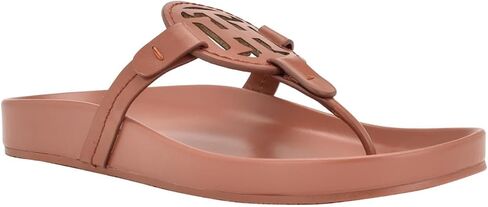 Tommy Hilfiger Womens Relina Faux Leather Thong Sandals Brown 7.5 Medium (B,M) in Saudi Arabia