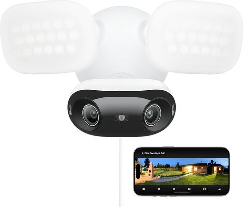 REOLINK Elite Pro Floodlight PoE, 16MP Dual Lens PoE Security Camera with 180° View, 2800 Lumens Lighting, Full Color & Infrared Night Vision, Smart Detection, 24/7 Recording with Motion Track in Saudi Arabia