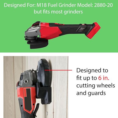 متوافق مع حامل الحائط Milwaukee Grinder - تخزين سهل ومريح - يتضمن أدوات التركيب in Saudi Arabia