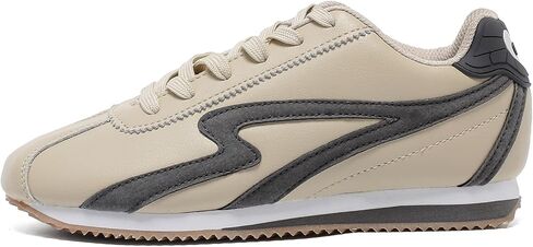 OFG Women's Genuine Leather Fashion Sneakers Classic Retro Gum Sole Shoes Casual Tennis Skate Walking Shoes Footwear Anti Slip Trainers in Saudi Arabia