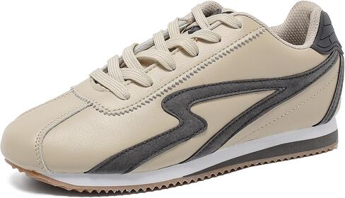 OFG Women's Genuine Leather Fashion Sneakers Classic Retro Gum Sole Shoes Casual Tennis Skate Walking Shoes Footwear Anti Slip Trainers in Saudi Arabia