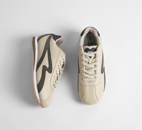 OFG Women's Genuine Leather Fashion Sneakers Classic Retro Gum Sole Shoes Casual Tennis Skate Walking Shoes Footwear Anti Slip Trainers in Saudi Arabia