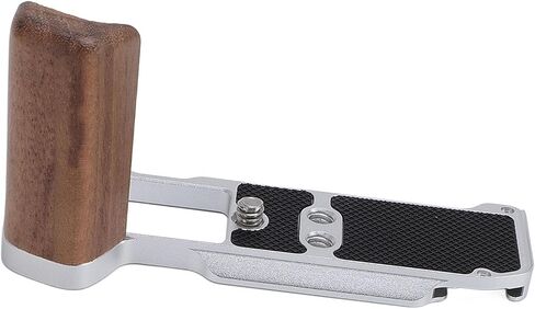 Drfeify Camera L Shape Grip, Aluminum Alloy Wood Handle, Ergonomic Support for X M5 with Arrow Storage Case for Side Photography (Silver) in Saudi Arabia