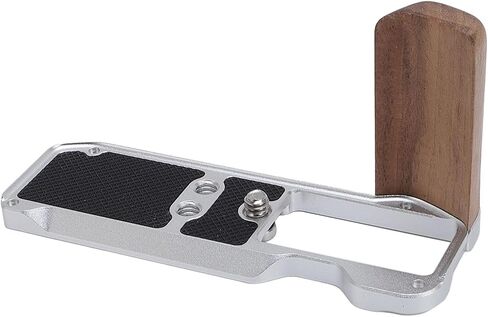 Drfeify Camera L Shape Grip, Aluminum Alloy Wood Handle, Ergonomic Support for X M5 with Arrow Storage Case for Side Photography (Silver) in Saudi Arabia