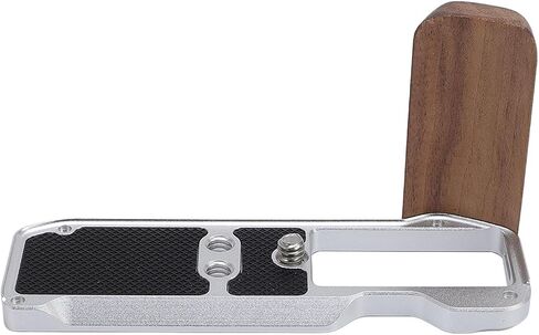 Drfeify Camera L Shape Grip, Aluminum Alloy Wood Handle, Ergonomic Support for X M5 with Arrow Storage Case for Side Photography (Silver) in Saudi Arabia