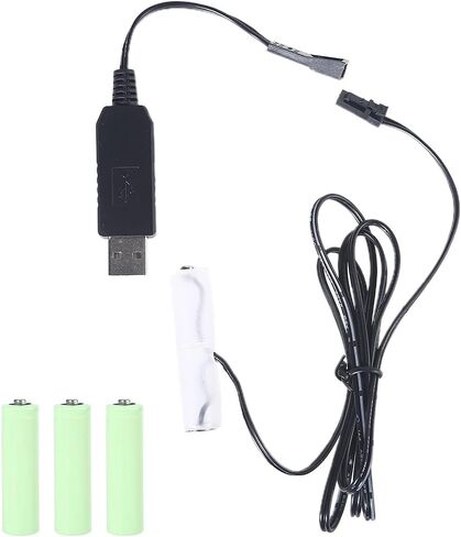 AA إلى 4AA مزيل البطارية USB كابل إمداد الطاقة استبدال 1-4pcs1.5V بطارية AA لعبة كهربائية مصباح يدوي على مدار الساعة in Saudi Arabia