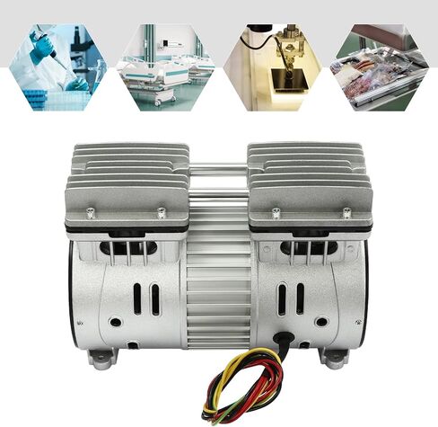 رأس مضخة ضاغط الهواء، محرك ضاغط الهواء الخالي من الزيت، أسطوانة مزدوجة أحادية المرحلة بقوة 3 حصان وتدفق عالي 66 جالون مضخة صامتة خالية من الزيت لأدوات الهواء الصناعية للسيارات in Kuwait