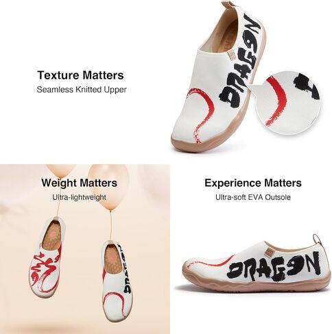 UIN Year of The Dragon Women's Travel Walking Shoes Slip On Casual Loafers 2024 Chinese Lunar New Year in Saudi Arabia