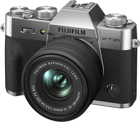 FUJIFILM X-T30 II Mirrorless Camera with XC 15-45mm OIS PZ Lens (Silver) + SanDisk 64GB Extreme SDXC, 2X Spare Batteries, Multi-Coated UV Filter, Universal Speedlite & Much More (27pc Bundle) in Saudi Arabia