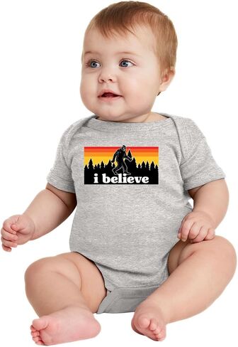 قميص I Believe المضحك بتصميم Bigfoot Sasquatch Conspiracy للمشي لمسافات طويلة في الهواء الطلق وثقافة البوب ​​للأطفال الرضع والشباب in Saudi Arabia