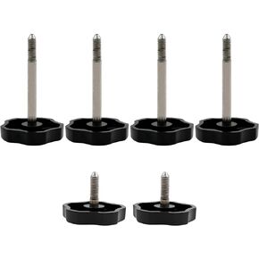 SYOWADA 6 PCS Soft Top Window Frame Door Surround Knob Screws with Pins Replacement for Jeep Wrangler JK 4-Door 2007-2018, ABS Screws, Stainless Steel Pin
