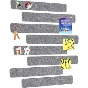 8Pcs Small Bulletin Board Felt Pin Boards Bar Strips for Walls as Office Home Classroom Decor with 40 Push Pins