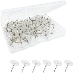 FITULABO 100 PCS Plastic Push Pins, Plastic Head Thumb Tacks for Wall, Steel Point Bulletin Board Tacks for Maps, Calendar, Posters, Photos (Black)