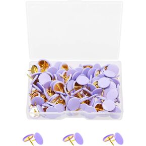 Tupalizy 120PCS Flat Plastic Round Head Map Thumb Tacks Push Pins with Steel for Hanging Art Picture Tapestry Wood Bulletin Cork Board Wall Cubicle and DIY Craft Home School Office Use (Blue)