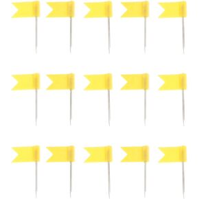 Yetaha 100PCS Flag Map Push Pins, Travel Map Tacks Assorted Plastic Colorful Thumbtacks for Bulletin Cork Board World Map Picture Marking Home School Office (White)