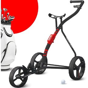 Golf Push Carts, 1 Step Folding 9lbs Lightweight, High-Tech Minimalistic Design