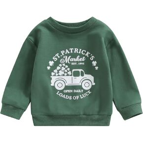 Toddler Baby Girl St. Patrick 's Day Outfit Clothes Long Sleeve Crewneck Sweatshirt Pullover Tops Shirts